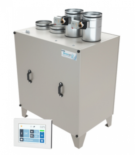 Приточная установка с 4-х каскадным перекрестноточным рекуп., напольные моноблочные Breezart 1000 Lux RP VB ET3,2-220